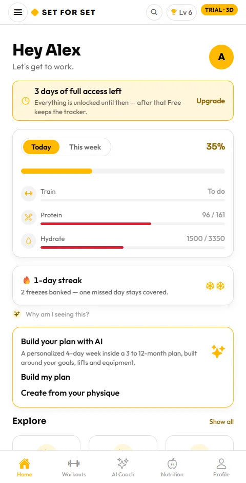 The SET FOR SET AI Fitness App: Your AI Trainer+ Human Fitness Coach
